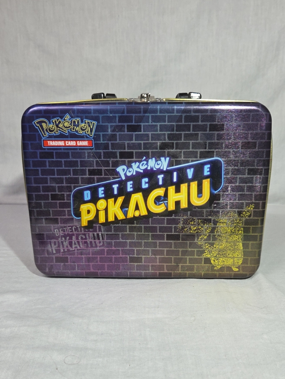 POKEMON Detective Pikachu LUNCHBOX Metal Tin POKEMON Trading Card Game